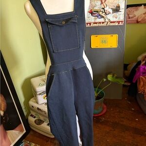 Unique Vintage Dark Blue Women's Overalls